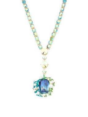BETSEY JOHNSON Mermaid Jewels Crystal Y Neck Necklace